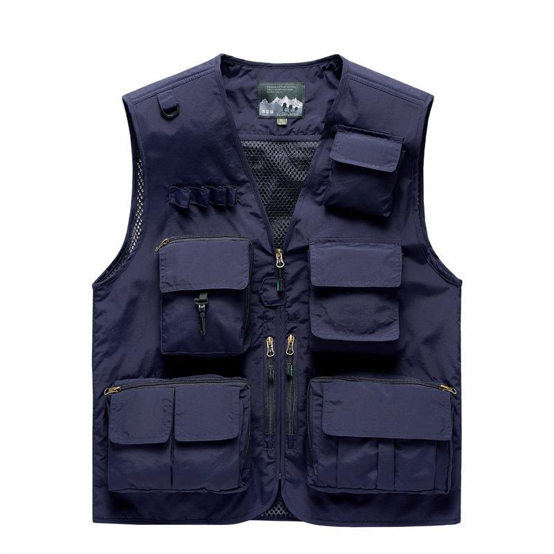 Summer Men Mesh Pockets Fishing Photography Breathable Vests Coats Men Outdoor Waistcoats Sleeveless Jackets