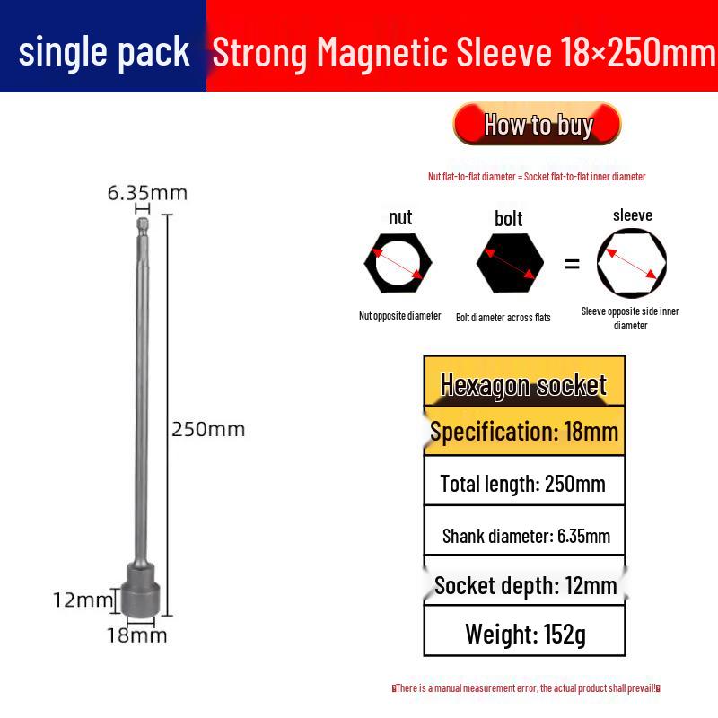 250mm Magnetischer Sechskant-Schlagschrauber-Stecknuss-Bit
