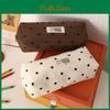 Korean Style Dot Pen Bag With Large Capacity For Students And Office Use