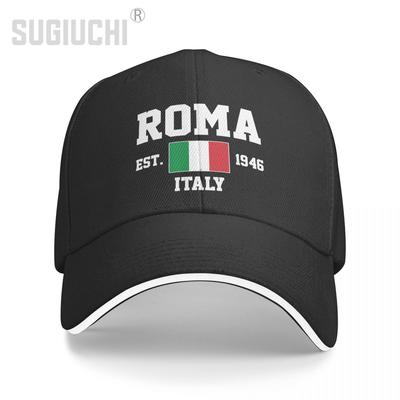 Baseballová čiapka Taliansko EST.1946 Roma Capital Unisex WoUnisex Unisex Hip Hop Sandwich Čiapky Snapback Golf Hat Fishing