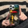 Cute T-Totoroes Silver Gradient Pleated Water Ripple Phone Case for IPhone 17 16 15 14 13 12 11 Pro Max