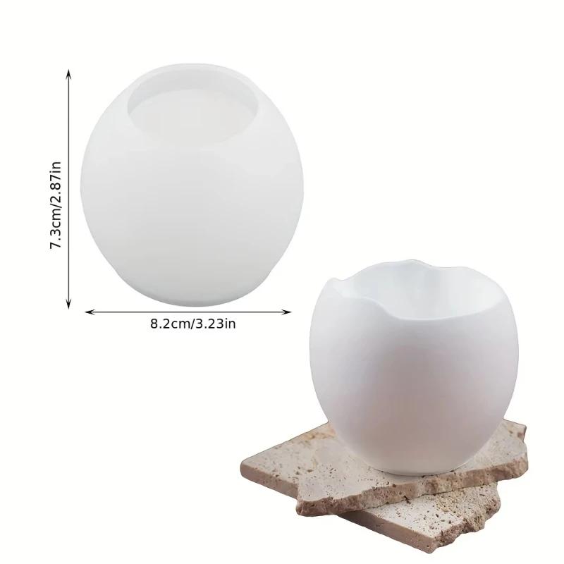 A Top-quality Egg Silicone Mold, Handmade Diy Resin Egg-shaped Candle Holder Storage Box Desktop Candle Holder Silicone Mold
