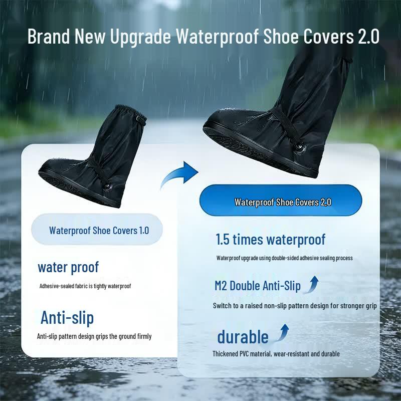 Andatong PVC Waterproof Anti-Slip Rain Boot Covers