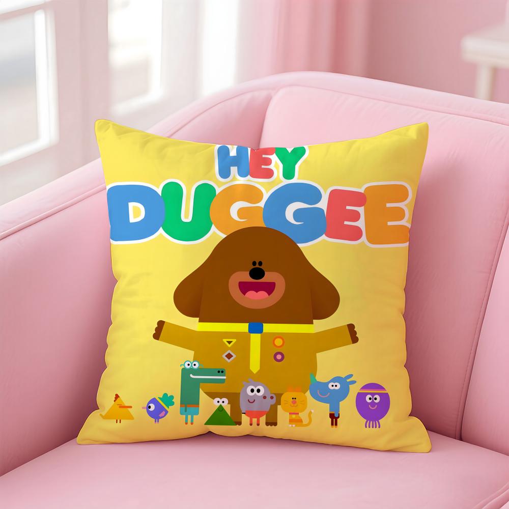 H-Hey Duggee cartoon Cushion Cover Home & Car Multi-Scene Pillow Cover - Reversible, Soft & Durable for Daily Use