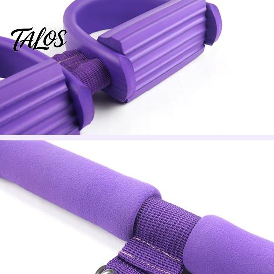 Core Strength Trainer Multifunction Tension Rope Elastic Yoga Pedal Puller Resistance Band with Non-Slip Handle Leg Stretching Home Fitness Equipment