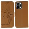 For Oppo Reno14 Pro 5G (Global) Case Feather Imprint PU Leather Wallet Phone Cover