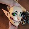 Yousheng Sheep Horn Demon Halloween Face Guard Terrifying Human Face Guard Scary Prop Parties Haunted House Scares Animal Face Guard