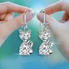 Trendy Crystal Pendant Necklace Zinc Zinc Alloy Cute Cat Jewelry Fashion Elegant Jewelry Sets  For Woman