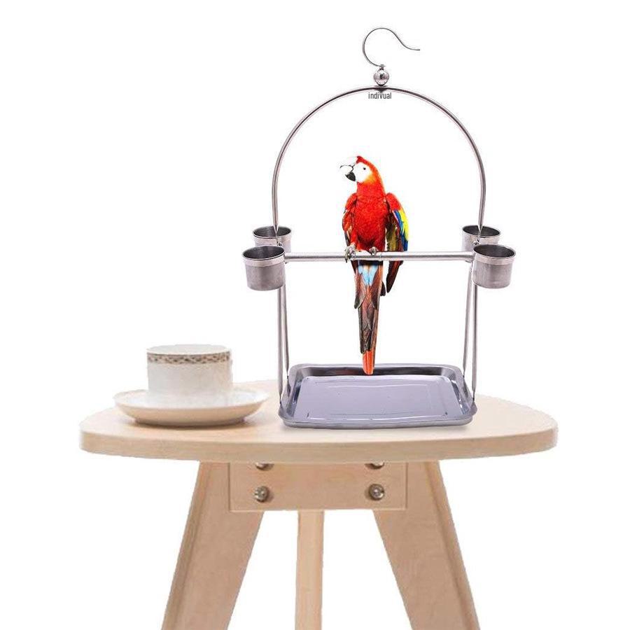 Stainless Steel Parrot Hand-Raising Stand - Durable Cage Rack for Birds