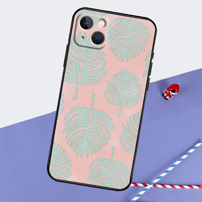 Tropical Leaves Banana Leaf Phone Case For iPhone 16 15 Pro Max 12 13 Mini 11 14 Pro Max XR 16 15 Plus 16e Cover Coque