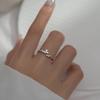 INZATT Real 925 Silver Leaves Plant Adjustable Ring For Fashion Women Fine Jewelry Cute Minimalist Accessories