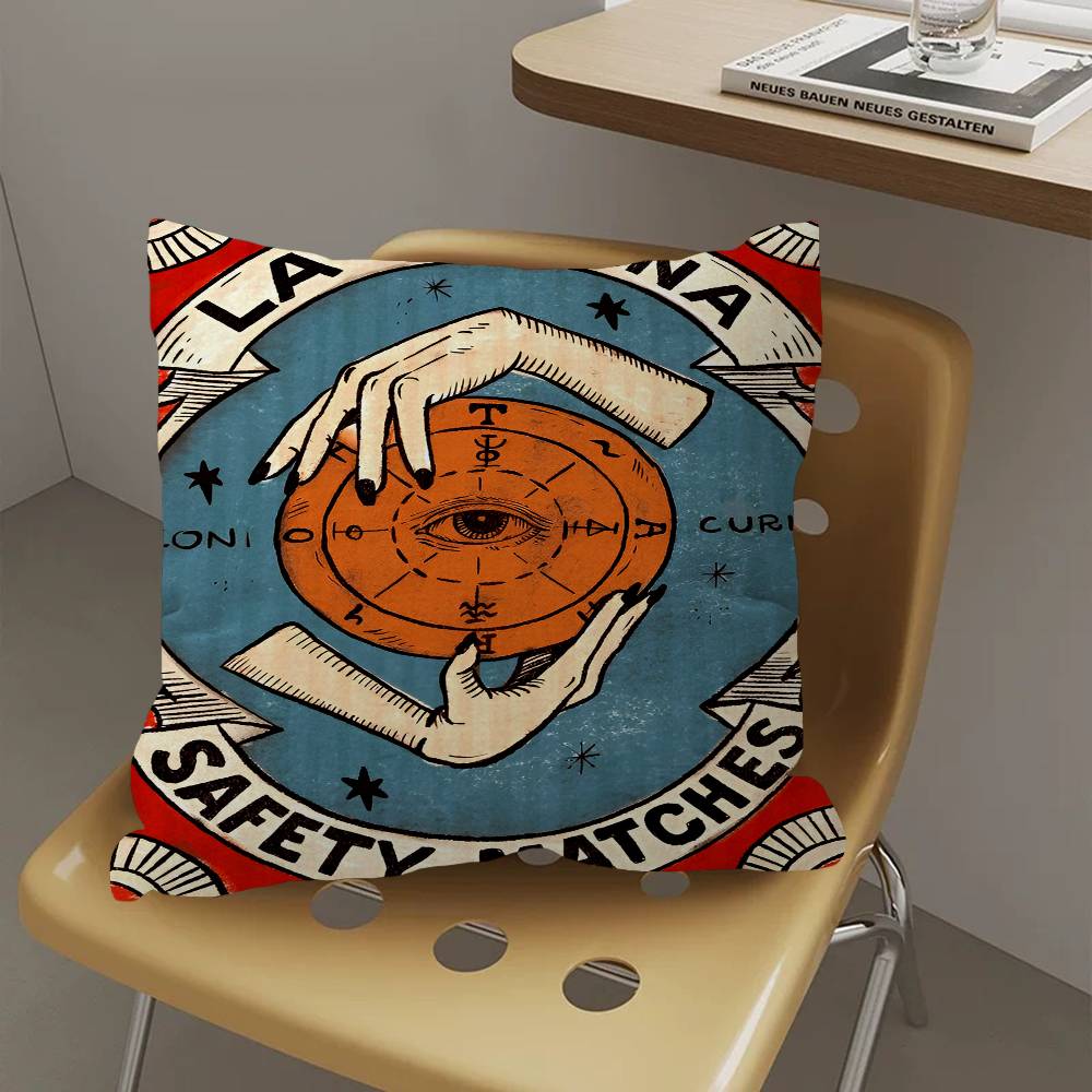 A-Abstract Eye Shapes Hand Moon Pillow Cover Sofa Cushion Cover Home Room Decoration Children Gift