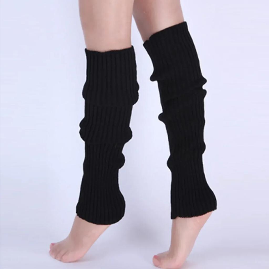 Women's Rib Knit Leg Warmers Knee High Socks Knitted Stockings Warm Comfortable Winter Fashion Legwear Apparel