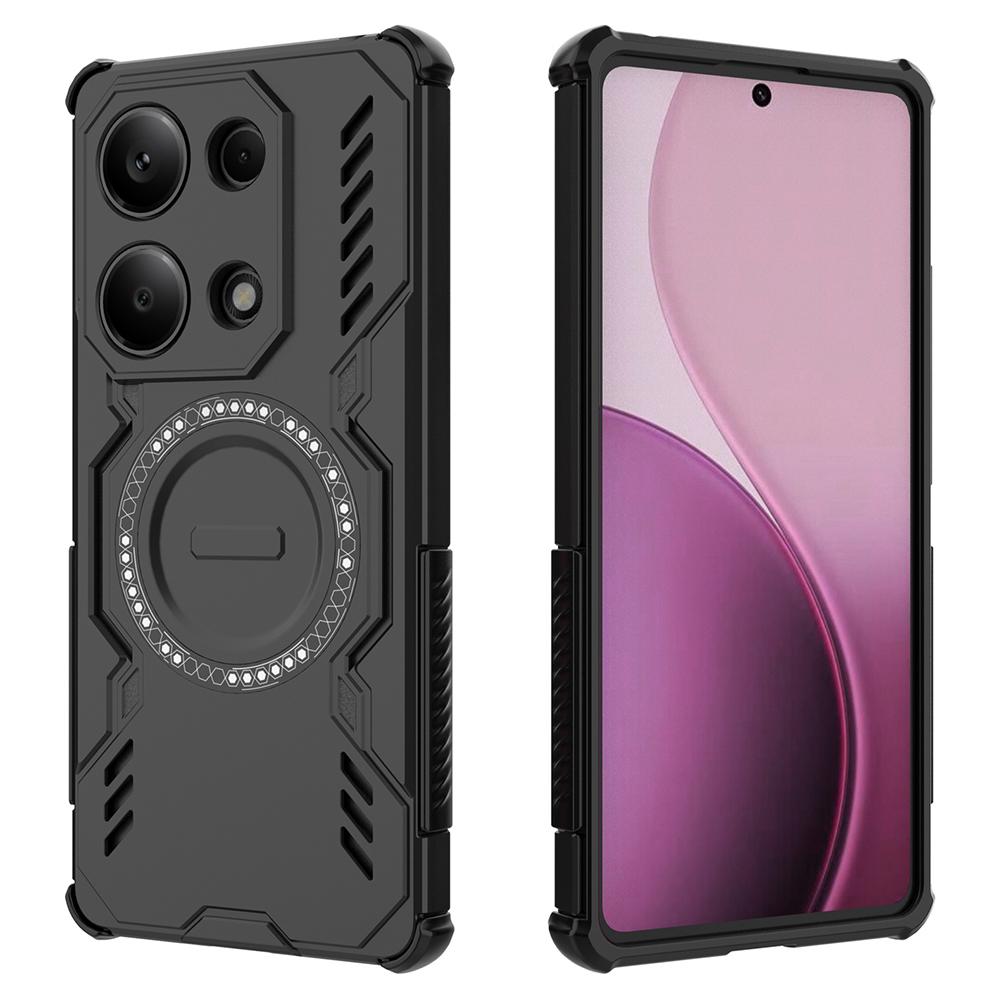 For Xiaomi Redmi Note 13 Pro 4G Magnetic Case Butterfly Armor Hollow Heat Dissipation PC+TPU Phone Cover