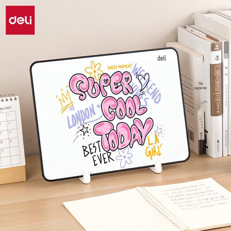 Deli Magnetic Desktop Mini Whiteboard with Stand, 305x228mm