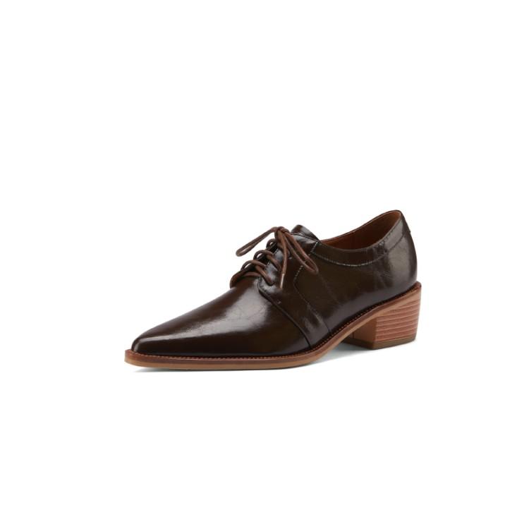 

Мода НОВЫЕ Весна/Осень Женская Обувь Спилок Оксфорды для Женщин Заостренный Носок Массивный Каблук Женские Туфли Лодочки Сексуальная Женская Обувь Черная Обувь 40 коричневый