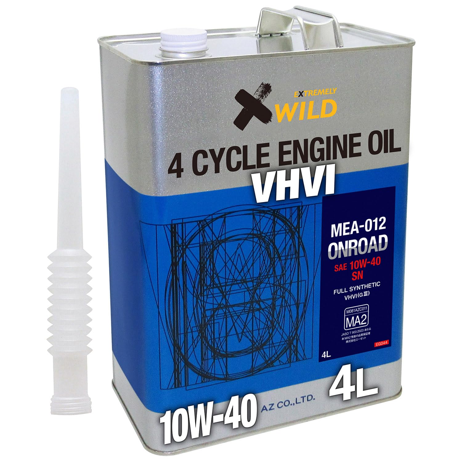 

Аризона (Аризона) Моторное масло для 4-тактных мотоциклов, 4 л [10W-40/MA2/100% синтетическое масло/Для двухколесной техники] MEA-012/EG044/ONROAD