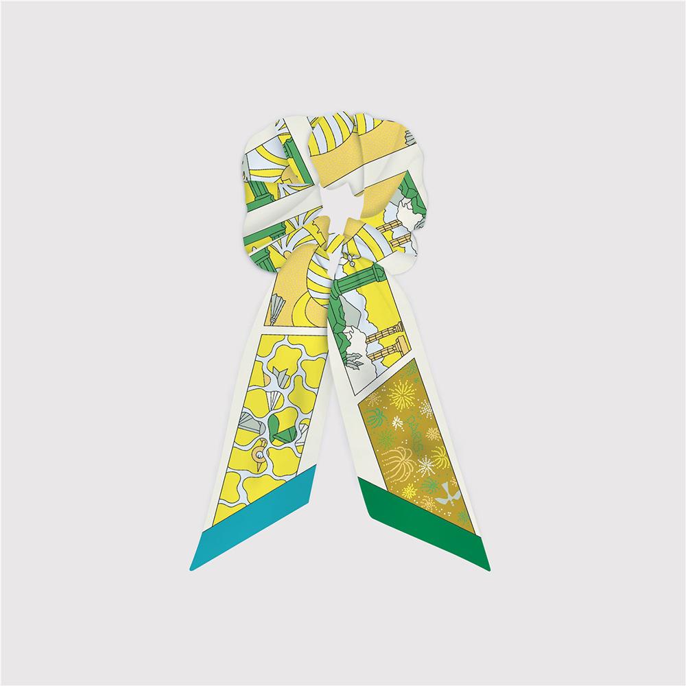 Elegant Silk Large Scrunchies Rubber Bands Women Hair Scarf Elastic Hair Bands Ties Ponytail Holder Hair Accessories for Girls