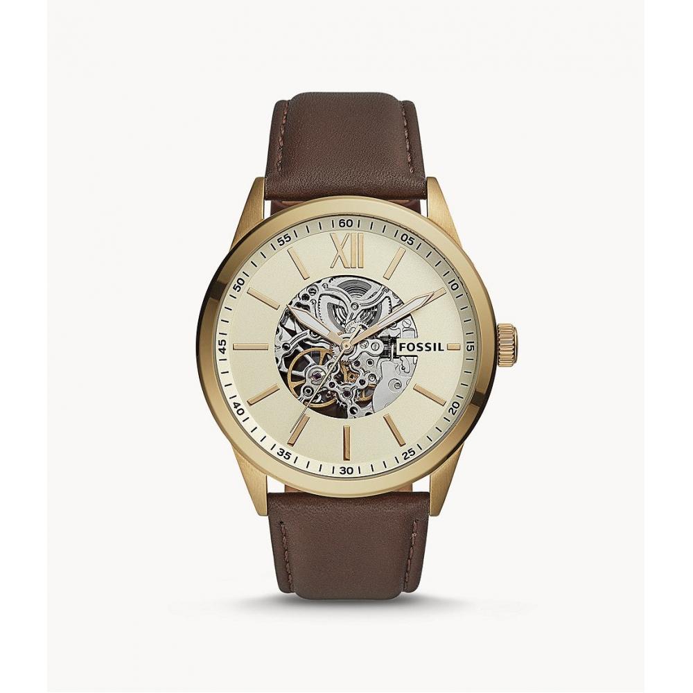 

Мужские часы Fossil Flynn автоматические, золотистые из нержавеющей стали
