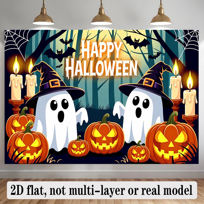 Party Backdrop Halloween Flat Banners Spooky Ghosts Pumpkins Celebrations Wedding Enthusiasts Photo Booth Decor Front Door Decor
