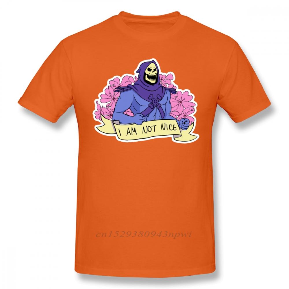 Skeletor T Shirt I AM NOT NICE TShirt Printed Man Tee Shirt Oversize 100 Cotton Cute Summer Short Sleeve Tshirt