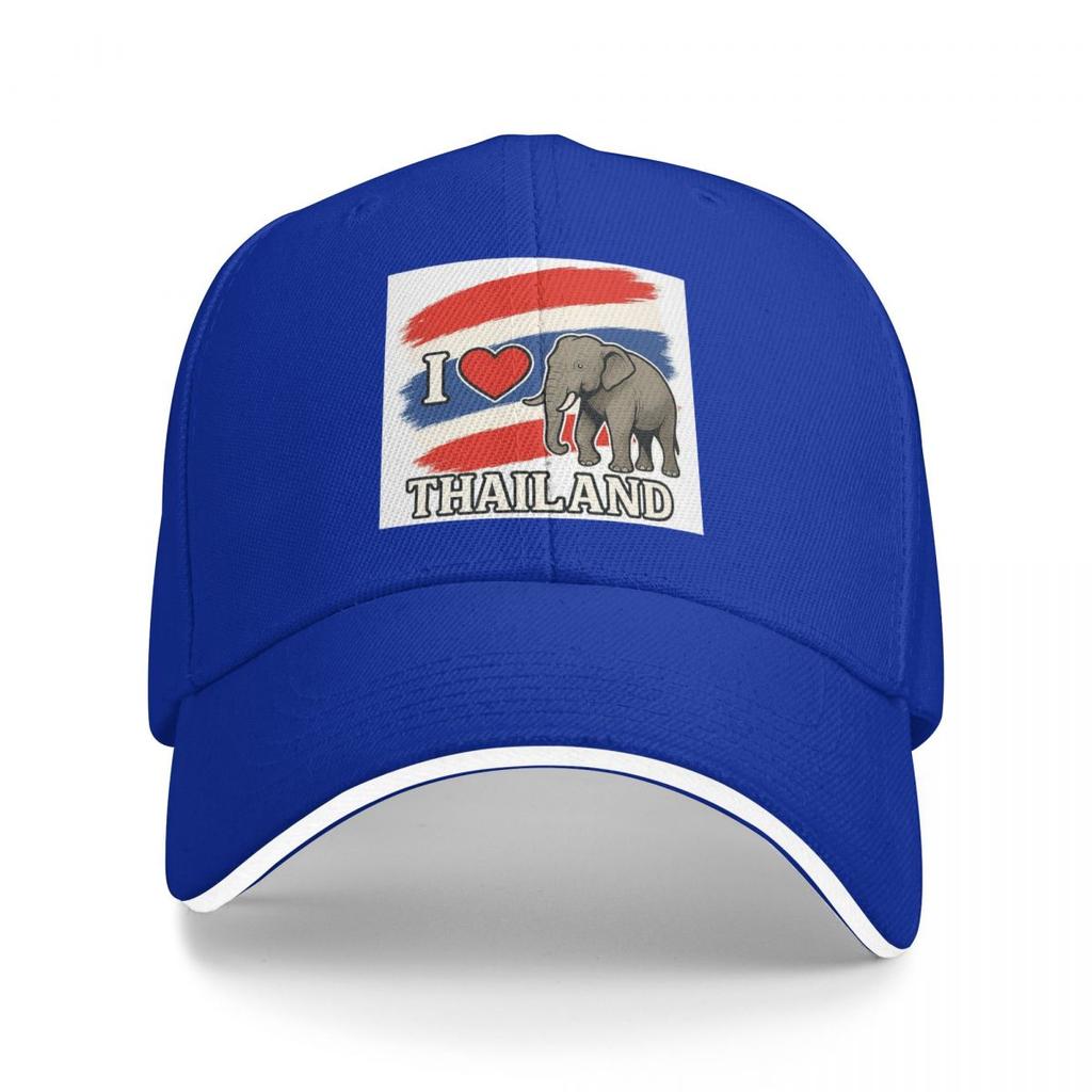 I Love Thailand With Elefant Baseball Caps Snapback Baseball Hats Breathable Casual Casquette Outdoor for Men And Women