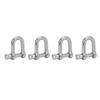 4PCS Stainless Steel D Shackle Marine Hardware Boat D Ring Polished Shackle for Coupling Chain and