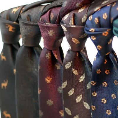 Brown Tie Men, Personalized Retro Floral Business Professional Dress 8Cm Wide Version Hand-Played Wedding Tide