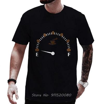 Summer Casual Cotton Tshirt Coffee Fuel Gauge Indicator Print Graphic Oversized Tshirt Fashion Unisexs Clothing Unisex Tops Tees