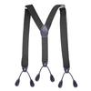Stylish Classical Suspenders Adjustable Suspenders Elastic Chain Button End Dark Elastic Belt for Wedding Business Wear