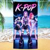 1pz Telo Mare Ragazza K-pop Anime, Asciugatura Rapida Morbido Tessuto in Poliestere, Leggero Assorbente per Vacanze Estive, Regalo Perfetto