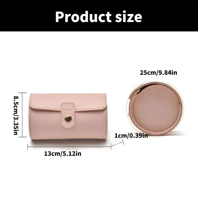 Portable Leather Watch Box Elegant 2 Slot Wristwatch Storage Case Stylish Watches Organizer Jewelry Protective Container