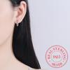 Fashion Charm Real 925 Sterling Silver Minimalist Pave Zirconia Geometric Oval Hoop Earrings for Women Unisex Party Jewelry Gift