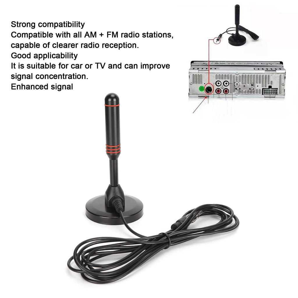 Car Radio Antenna,Universal Car AM FM Radio Antenna,Suction Cup Radio Antenna with Base,Antenna Signal Amplifier for Car TV