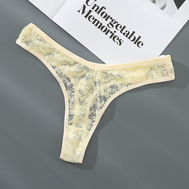 

Мереживні V-подібні безшовні трусики стрінги для жінок - низька талія, спокуса та розвага T41, L