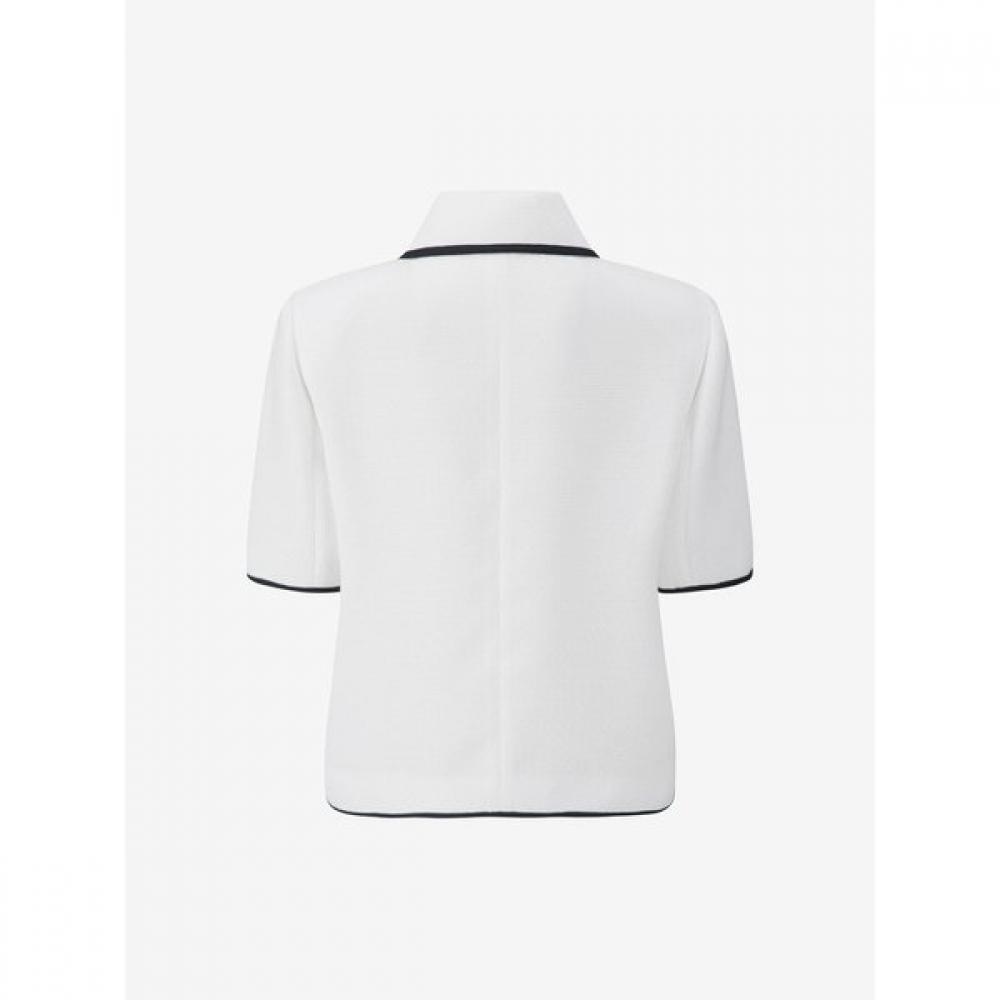 Cc Collect Half Sleeve Color Trim Crop Jacket C252msf037