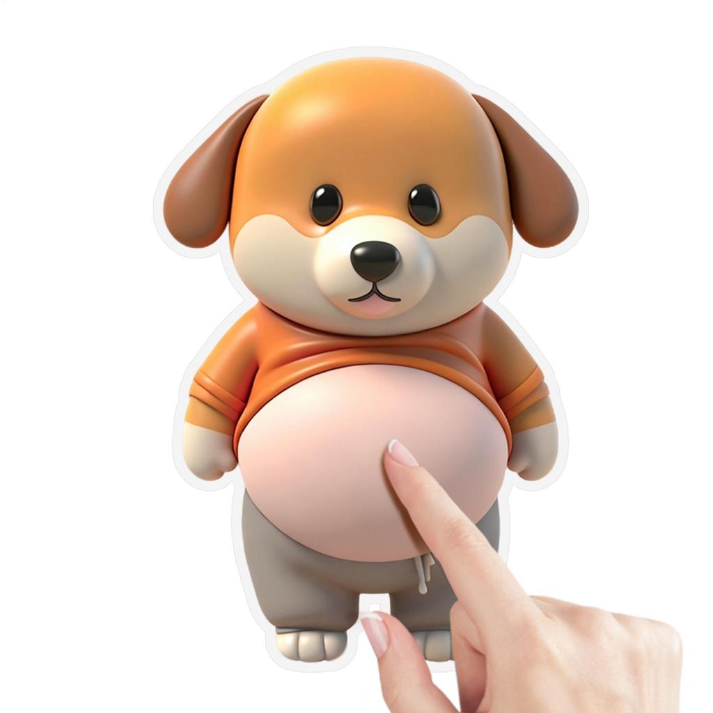 Cute 3D Shiba Inu Dog Belly Sticker Chubby Puppy Silicone Self-adhesive 3D Bubble Stickers Dog Patterns Scrapbooking Decals