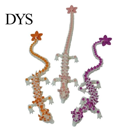 Articulated Dragon Model Cherry Blossom Figurine with Movable Joints, 3D Printed Fidget Toy Flower Toy, Mythical Creature Decor