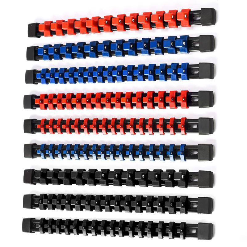

WIXOLBOR 9PC ABS органайзер для розеток 1/2 дюйма, 3/8 дюйма и 1/4 дюйма держатели направляющих для розеток усиленные стойки для розеток