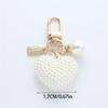 Elegant Heart Keychain with Pearls Accent Trendy Pearls And Alloy Rose Heart Keychain Adornment For  Fashion Lovers