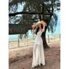 White Mesh Suspender Dress Women's Summer Seaside Vacation Style Temperament Beautiful Fishtail Long Skirt