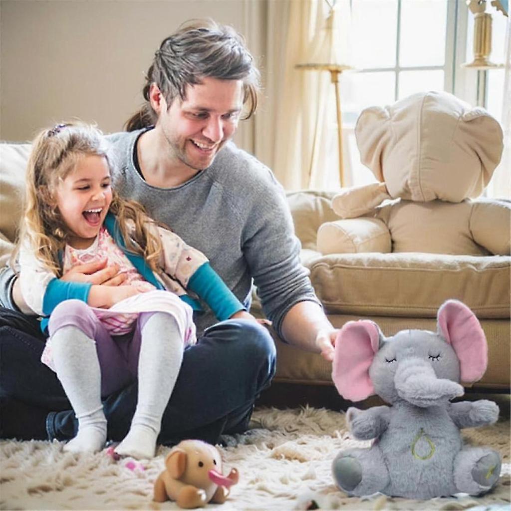 Calming Elephant Plush Baby Sound Machine Soothe Snuggle Elephant Breathing Stuffed Animal Plush To