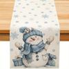 Christmas Snowman Snowflake Linen Table Runners Home Decor Washable Kitchen Dining Table Runners Christmas Home Decorations