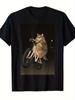 Cute Cat On Bike Animal Funny Meme Print TShirt Women Summer Short Sleeved Printed Crew Neck Casual Women Clothing