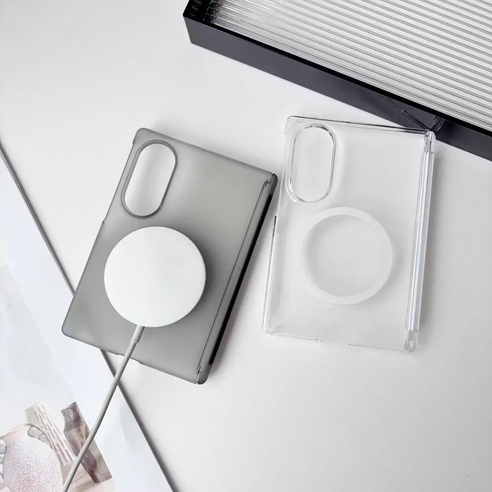 Thin Clear Magnetic For Magsafe Wireless Charge Case For Samsung Z Fold 8 7 6 5 Fold8 Ultra Dual Axles Hinge Protection Cover