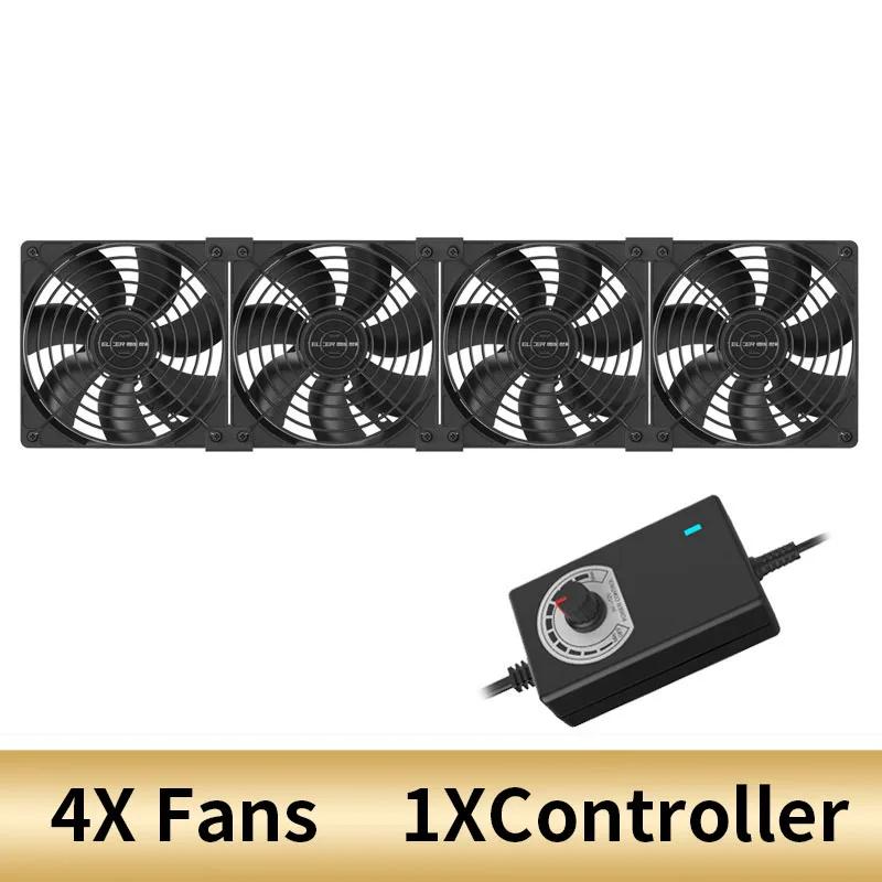 12cm High Speed Large Air Volume 3000 RPM Btc Mining Machine Workstation Cabinet 12v Fan Server Case Cooling System Fan Kit