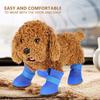 4pcs Silicone Pet Dog Cute Wat proof Boots Antislip  ive Rain Shoes(M Blue)