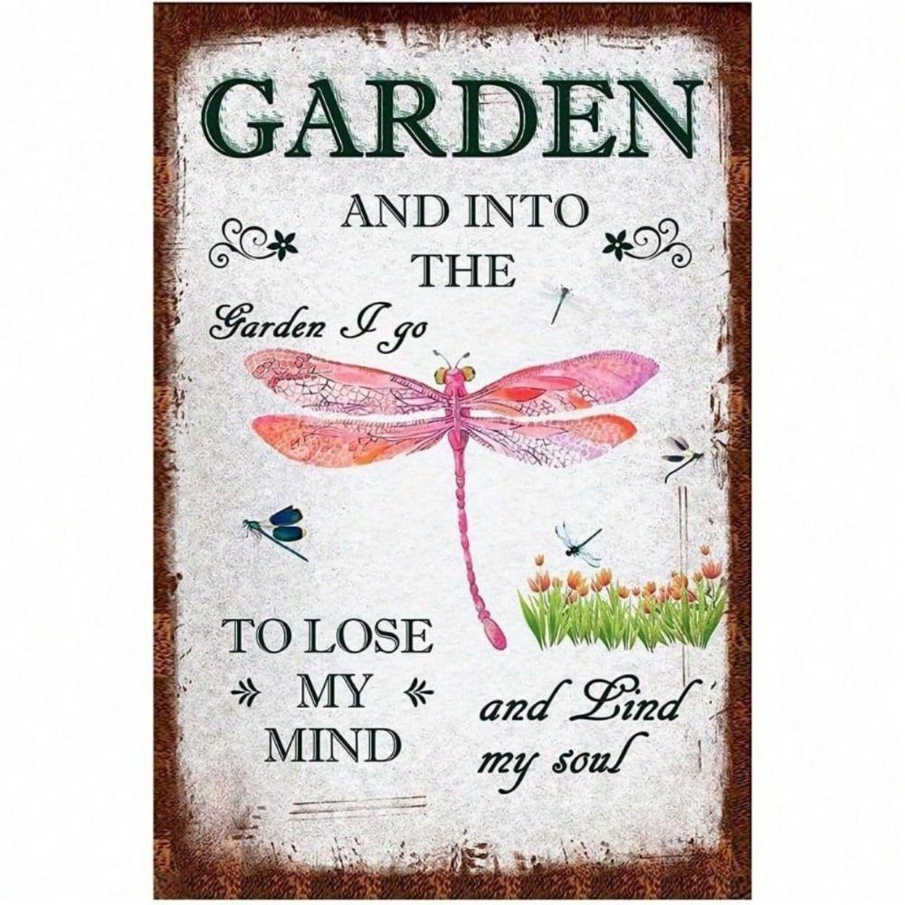 Metal Poster Wall Art Dragonfly Rustic Vintage Tin Sign for Garage