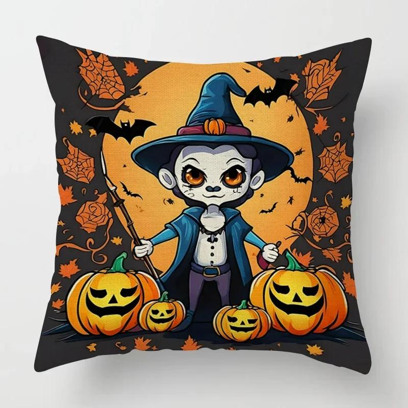 Modern Decorative Cushion for Home Living Room Decor Throw Pillow Cover 45*45 40x40cm 45x45cm 50x50cm Halloween Pumpkin