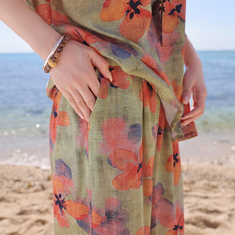 Plus Size Women's Two Pieces Set Summer Clothing Loose Casual Pants Sets